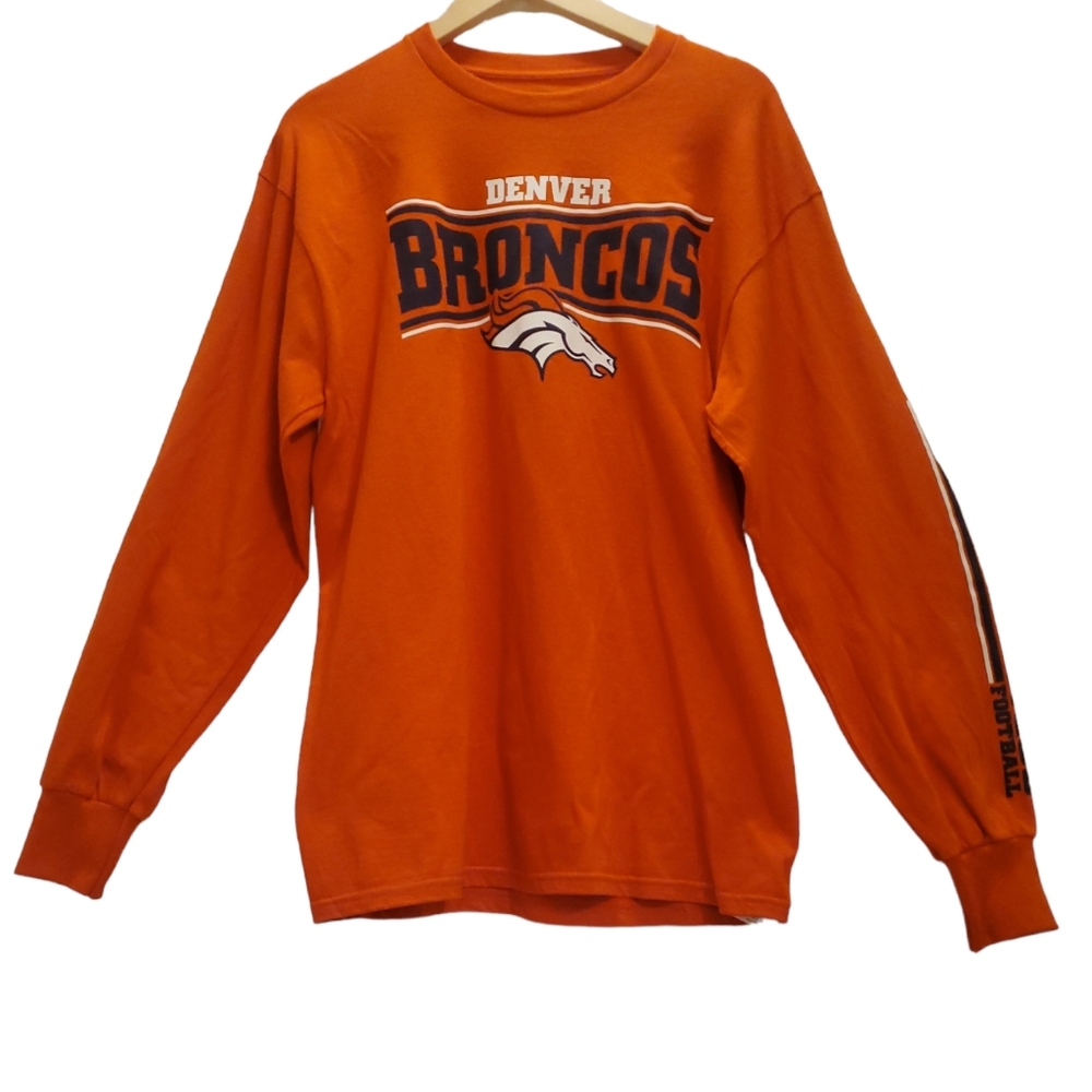 Majestic, Denver Broncos, Longsleeved tshirt, NFL, Men's L, Orange - Picture 1 of 4